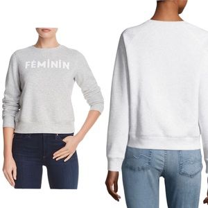 Rebecca Minkoff Gray Fleece Lined Feminin Graphic Sweatshirt Small